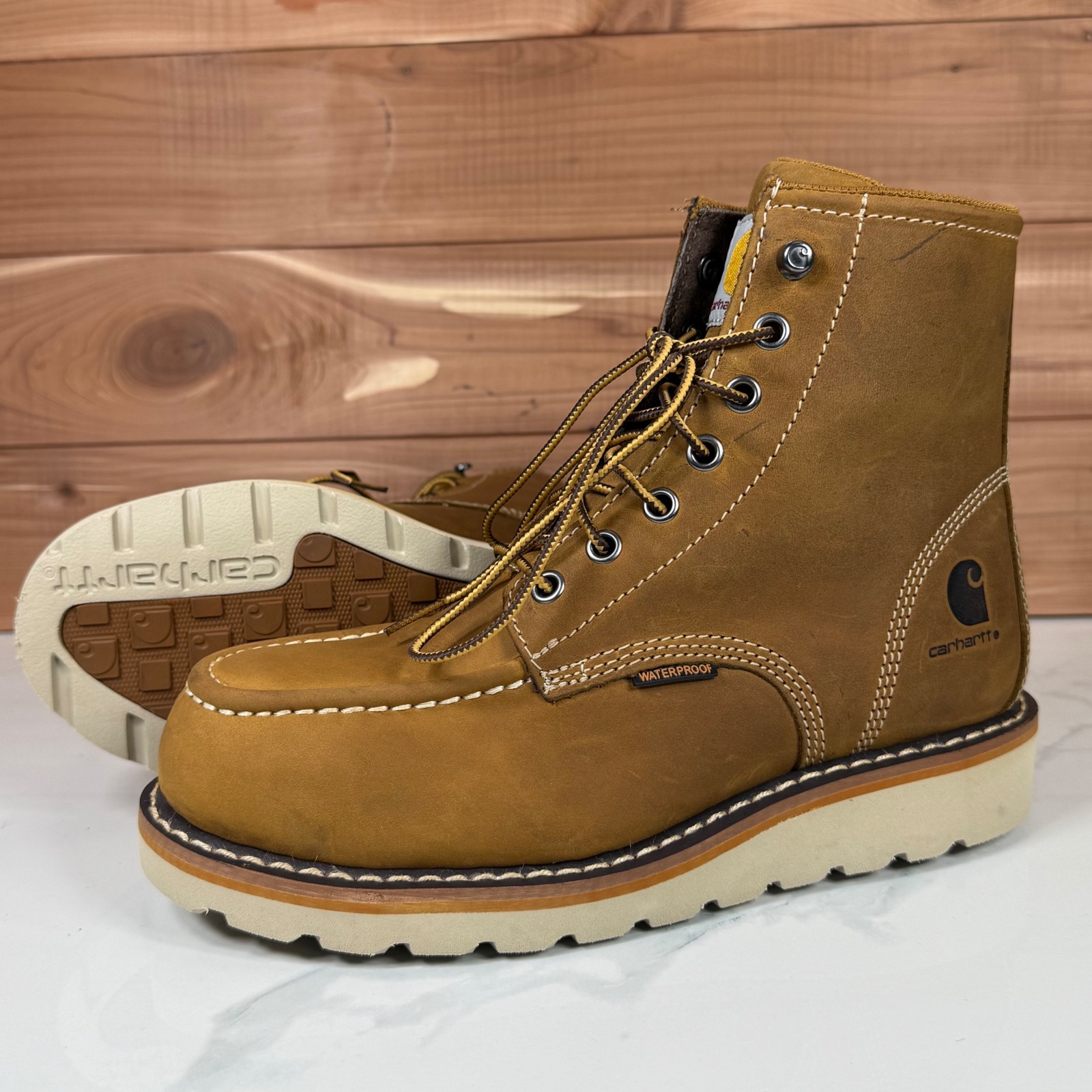 Carhartt Waterproof Moc Toe 6" Wedge Work Boots Brown Us Women's 6.5 M New